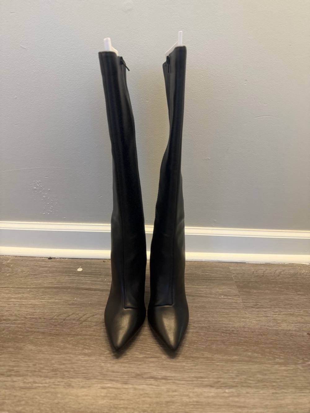 INC International Concepts Black Knee-High Pointed Toe Heeled Boots